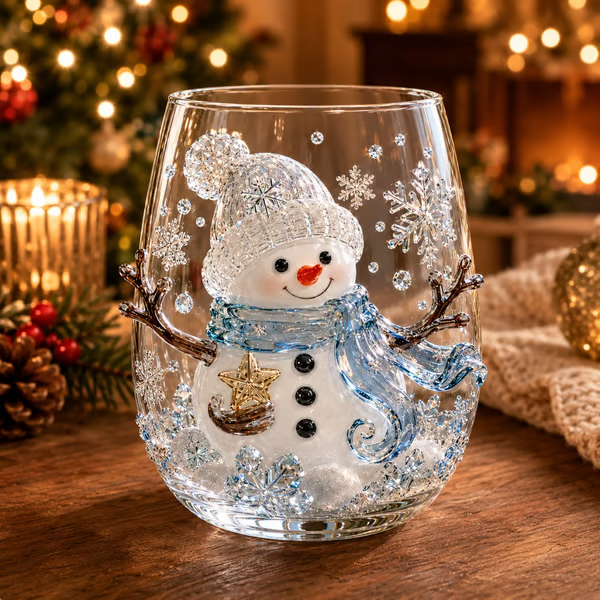 🎄 LAST DAY 49% OFF – ✨ Magical Christmas 3D Glass Cup | Raised Festive Artwork, Sparkling Details & Holiday Gift Drinkware 🎅💎