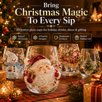 🎄 LAST DAY 49% OFF – ✨ Magical Christmas 3D Glass Cup | Raised Festive Artwork, Sparkling Details & Holiday Gift Drinkware 🎅💎