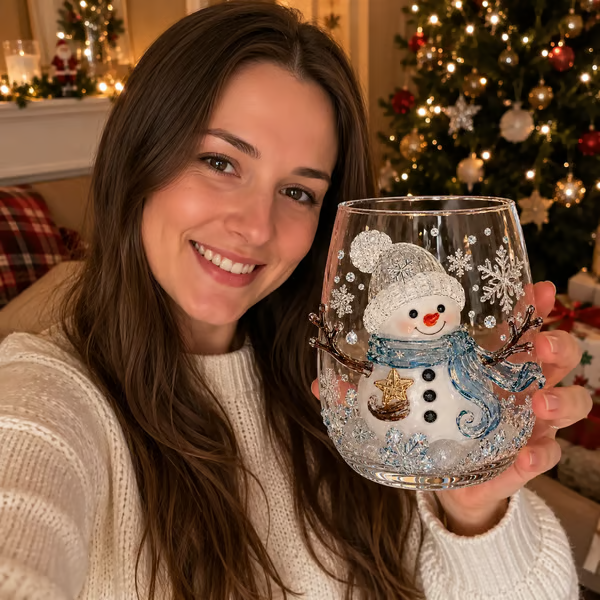🎄 LAST DAY 49% OFF – ✨ Magical Christmas 3D Glass Cup | Raised Festive Artwork, Sparkling Details & Holiday Gift Drinkware 🎅💎