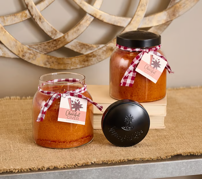 A Cheerful Giver 34 oz. Orange Cinnamon Clove Papa Jar Duo
