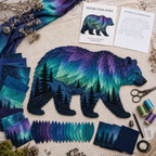 ⏳Last Day 49% OFF - 🌌🐺Northern Lights Wildlife DIY Patchwork Kit